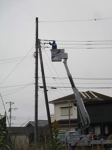 仮設電柱（だと思います）
