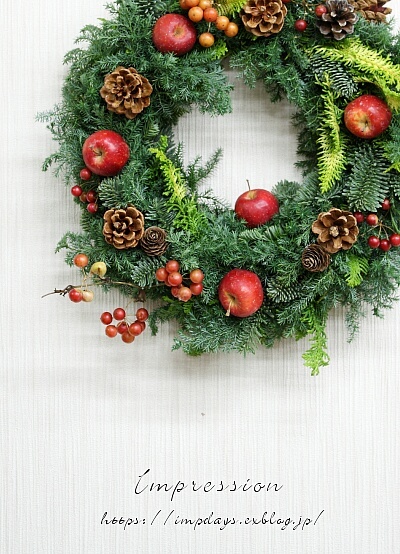 クラシックなクリスマスリース 赤 緑 Impression Days クラシックなクリスマスリース 赤 緑 Impression Days