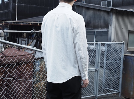 山内 有松塩縮加工コットンリネンシャツ -羽衿つき- : Chalt