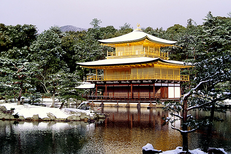 雪の金閣＆銀閣 30年ほど前 : 風任せ自由人