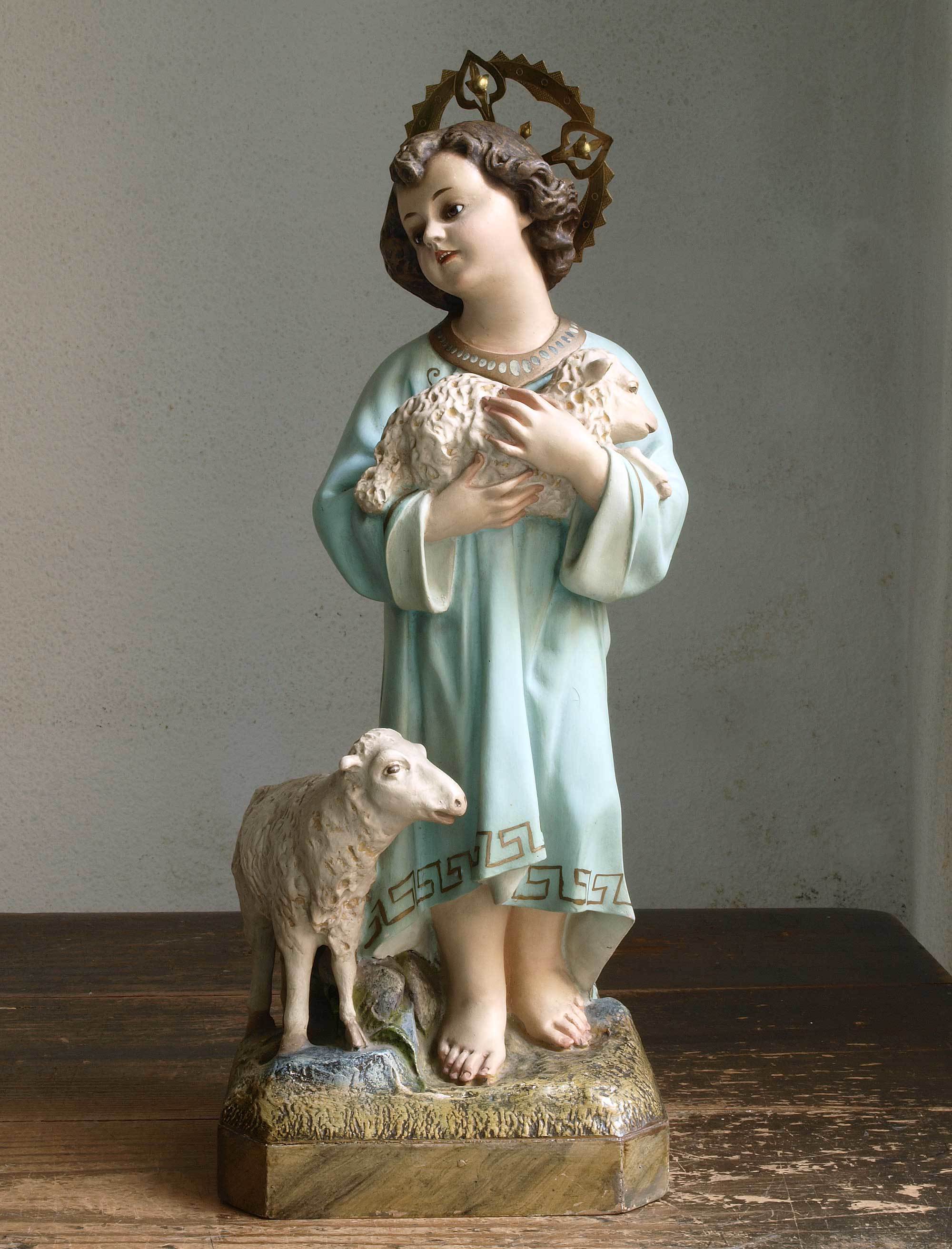 子羊を抱く幼子イエス像 /H285 : Glicinia 古道具店