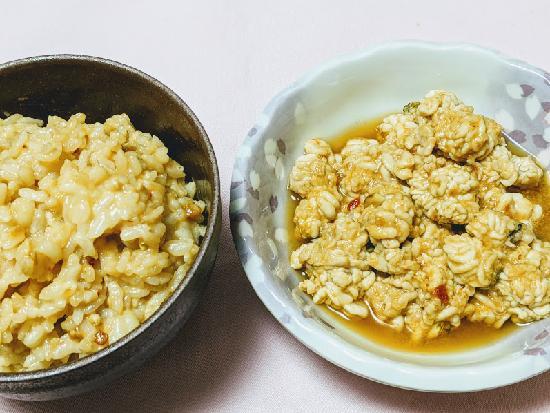 鱈白子煮と天ぷらと炒めご飯 茹でた小松菜など 気ままにhikkoro日記 鱈白子煮と天ぷらと炒めご飯 茹でた小松菜など 気ままにhikkoro日記