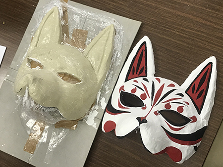 日本でアートを学ぼう 張り子のお面 留学生絵画クラス後期授業 アートマスターズスクールぶろぐ