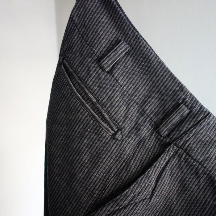 商品入荷のお知らせ / classic wide denim trousers , classic wide stripe trousers_e0130546_17120063.jpg