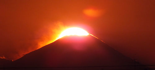 冬至間近の富士山頂への日の入り_e0413146_19280820.jpg