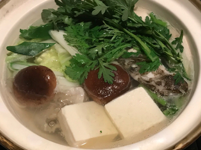 コチ マゴチ の薄造り ちり鍋 やせっぽちソプラノのキッチン２