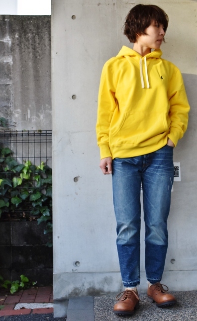 RalphLauren Yellow Pull PARKA × 501 REMAKE THRIFTY LOOK_d0152280_20284768.jpg