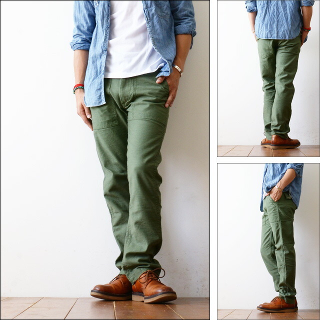 パンツ orslow SLIM FIT FATIGUE PANTS Orslow Slim Fit Fatigue Pants Green 16 - Made in Japan