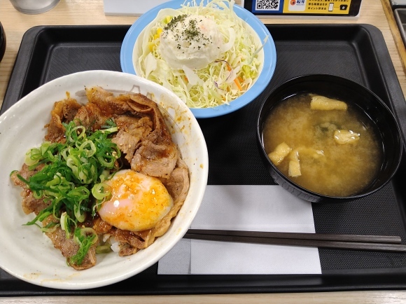 1/7夜勤前飯 松屋 お肉たっぷり焼き牛めし(元祖旨辛ダレ)、ポテトサラダ_b0042308_01321126.jpg