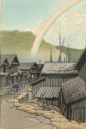 【浮世絵】江戸の虹はときどき逆に出た？？？【広重初代】_b0116271_22134772.jpg