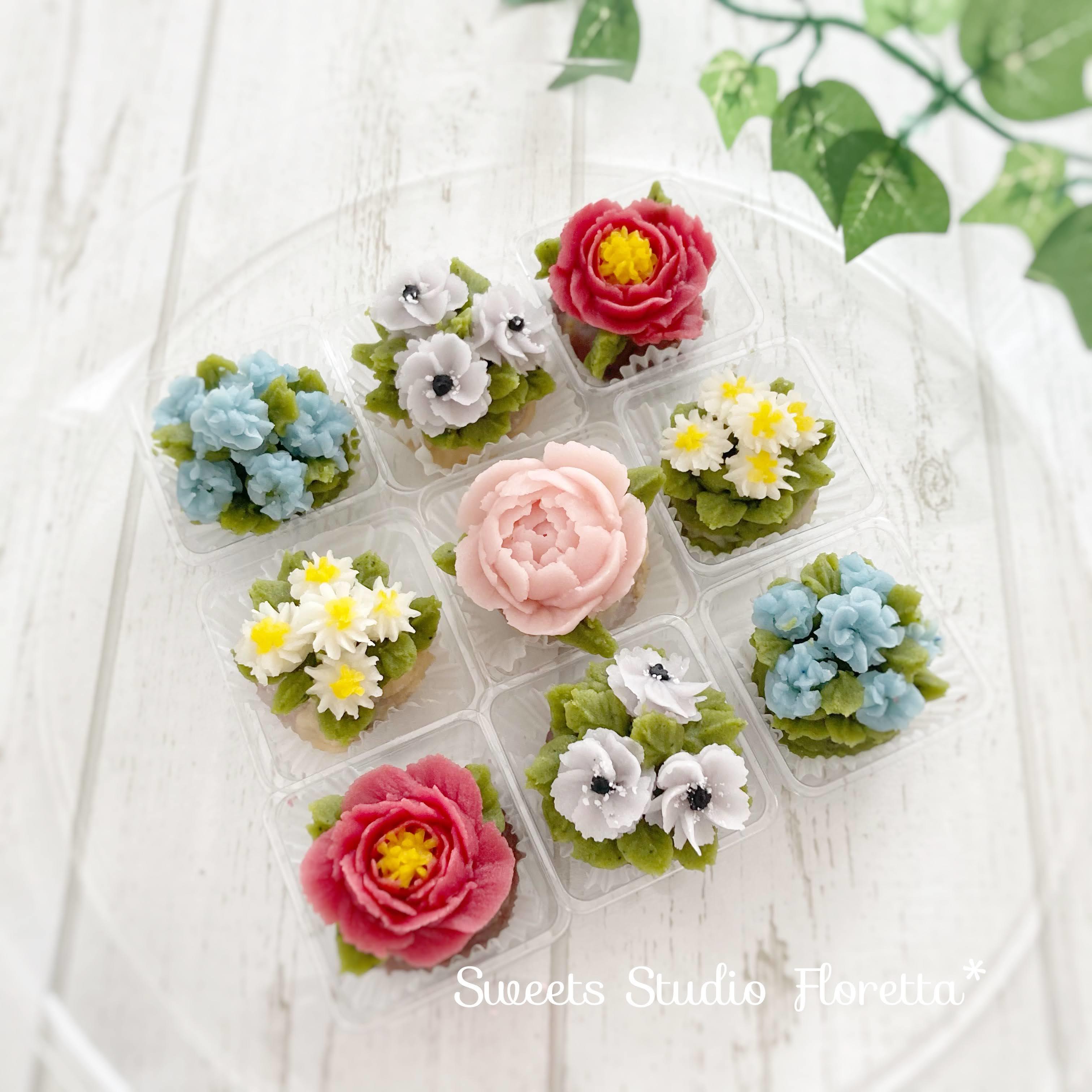 レッスンレポート Ala 花おはぎ 秋冬バージョン 2 Sweets Studio Floretta Flower Cake Class Shiga
