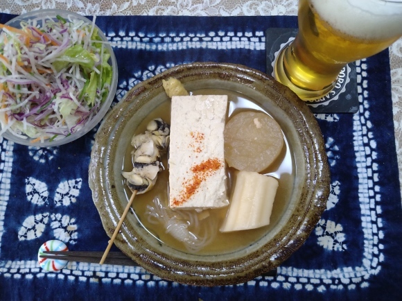 1/17夜勤明け イオントップバリュ富良野生ビール、おでん、卵かけご飯@自宅_b0042308_17394385.jpg