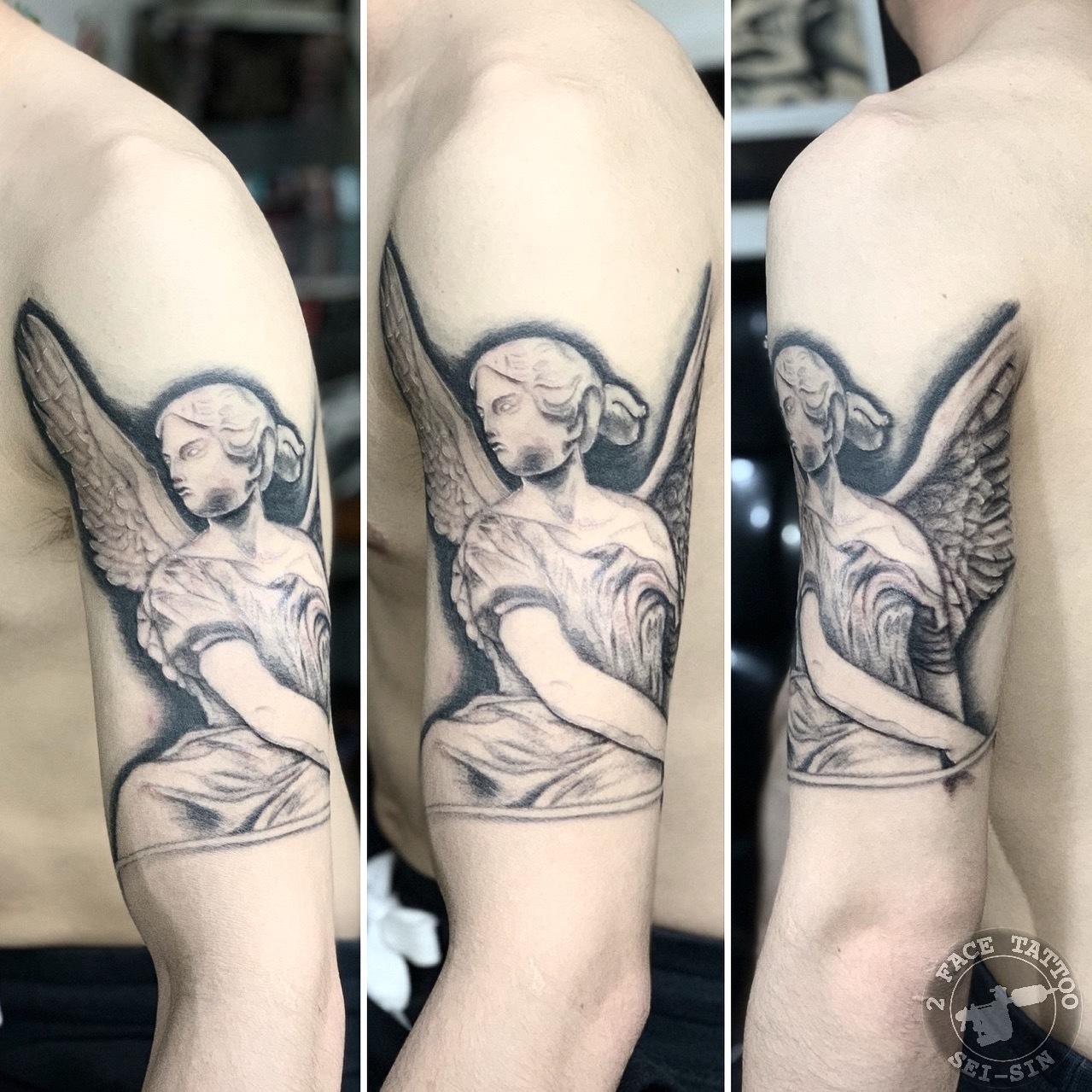 天使 Angel ブラックアンドグレー ポートレートタトゥー 2face Tattoo Studio Japan 千葉県木更津市 刺青処 聖針 天使 Angel ブラックアンドグレー ポートレートタトゥー 2face Tattoo Studio Japan 千葉県木更津市 刺青処 聖針
