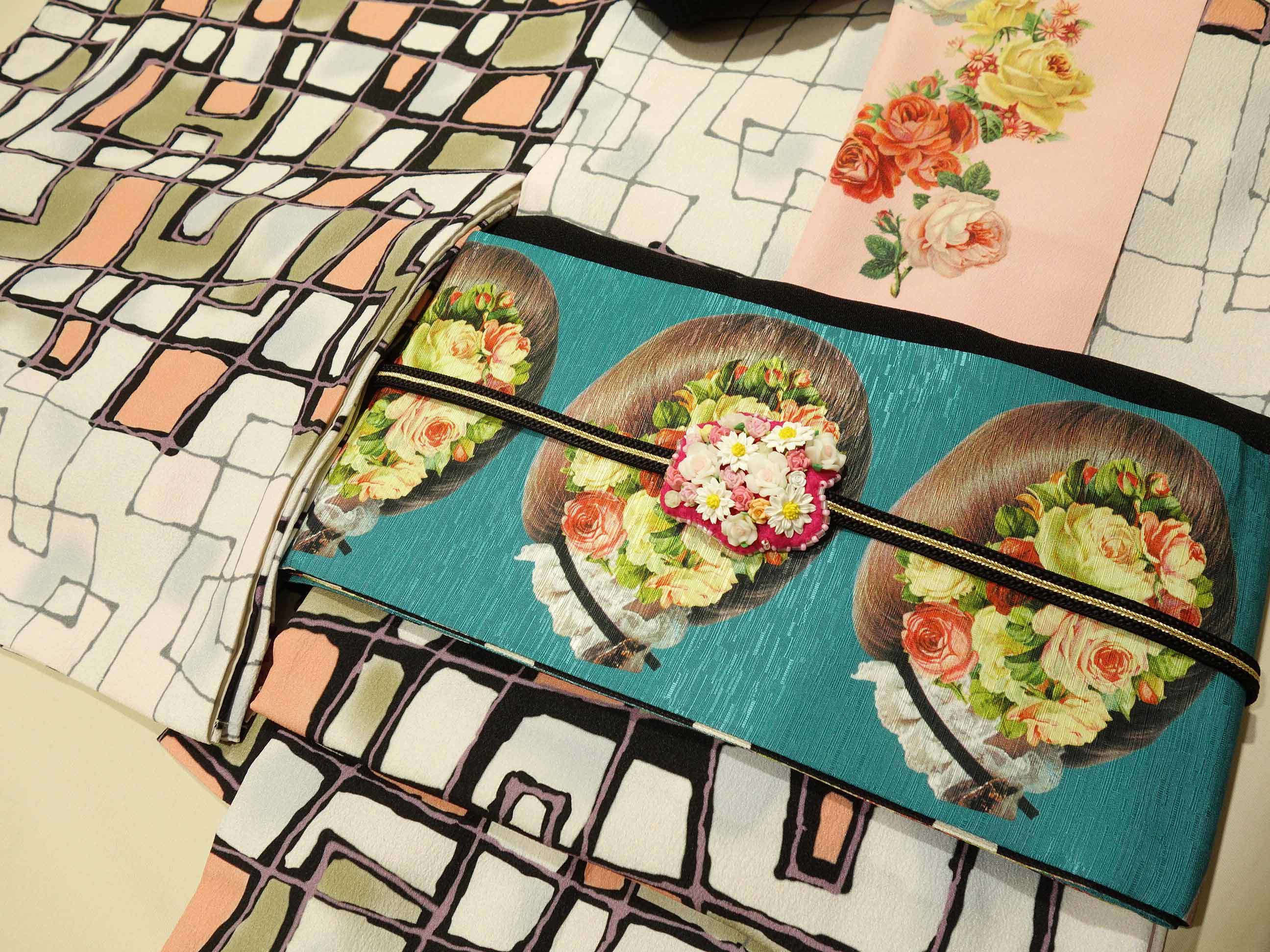 着物「コンポジション」フラワーコーデ*_e0167832_16294576.jpg