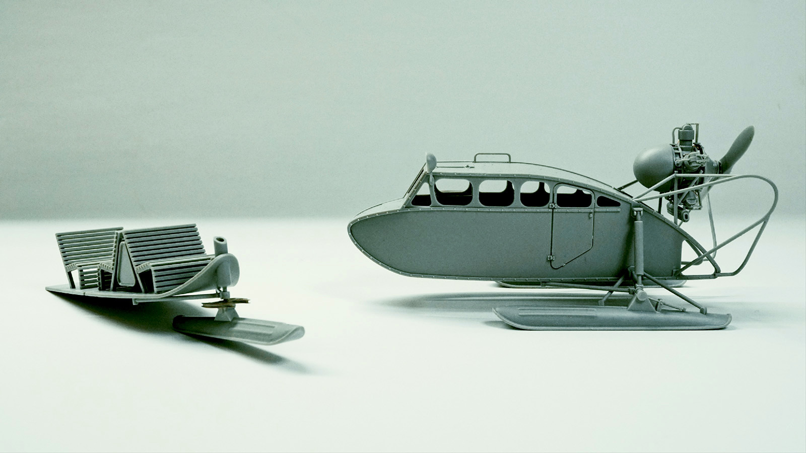 ドラゴン　1/6　ソビエト軍　軍用スノーモービル アエロサン　未組立品 出戻り】模型戦車道 - アエロサン Rf-8