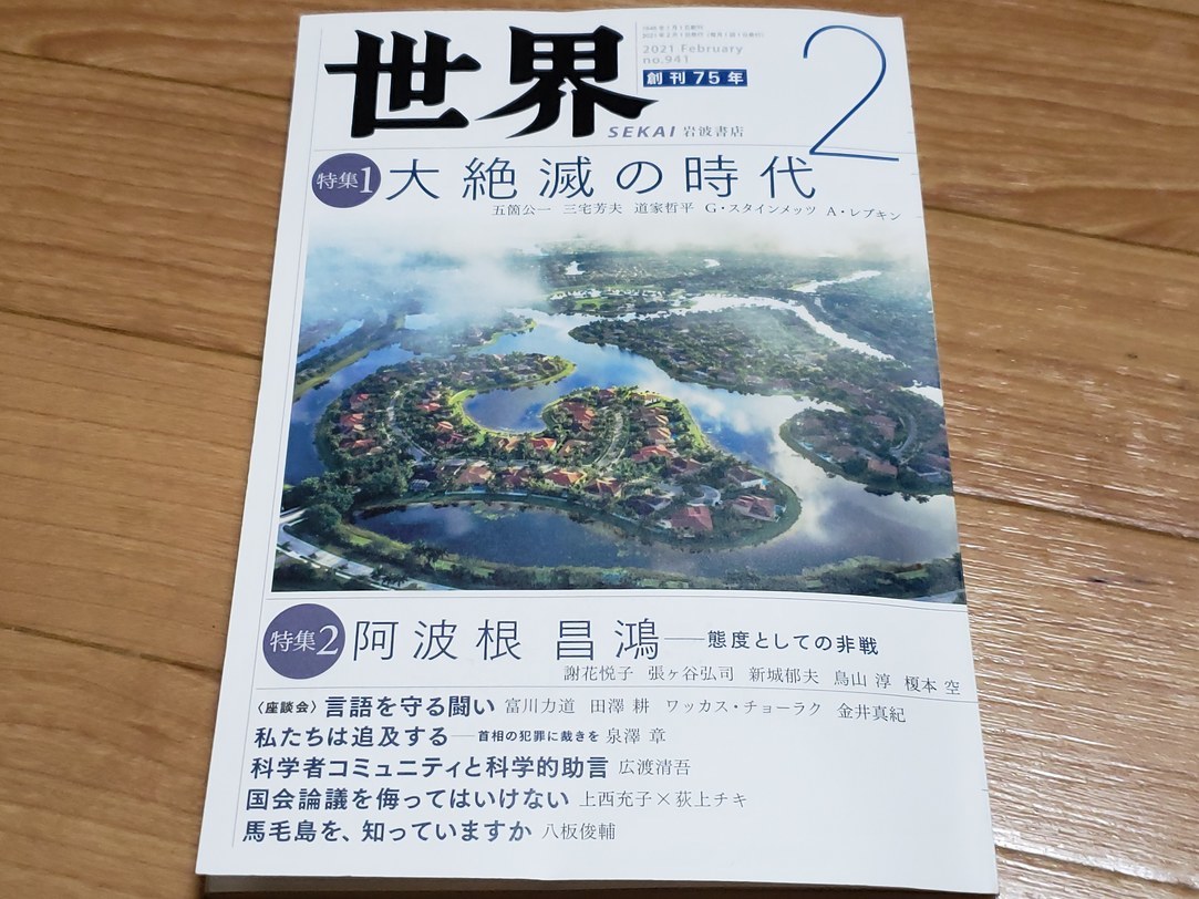 『世界』2月号「馬毛島を、知っていますか」は必読です_a0336146_22335458.jpg