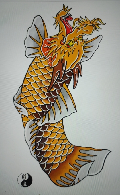 龍魚 登竜門 刺青下絵 Yazooo Booth 龍魚 登竜門 刺青下絵 Yazooo Booth