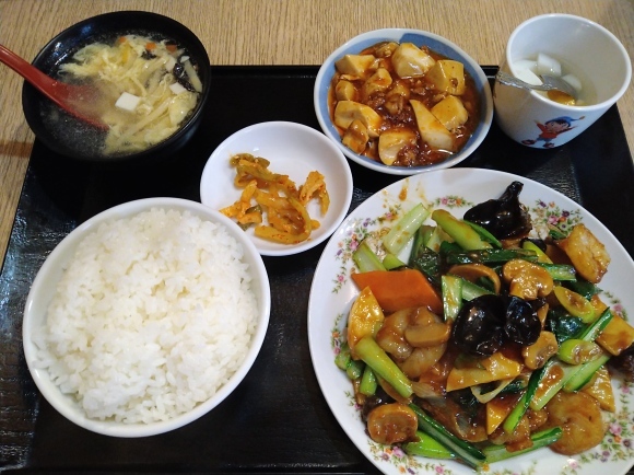 1/28 和来亭豊田店 Cランチ(海老と季節の野菜炒め定食)¥780_b0042308_17105255.jpg