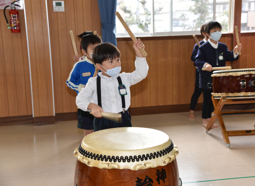 自然クラブ 和太鼓体験 21 1 28 木 大手幼稚園ブログ 自然クラブ 和太鼓体験 21 1 28 木 大手幼稚園ブログ
