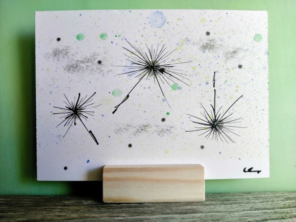 春よ、来い ～ タンポポの綿毛 沈金蒔絵のエスキース（下絵