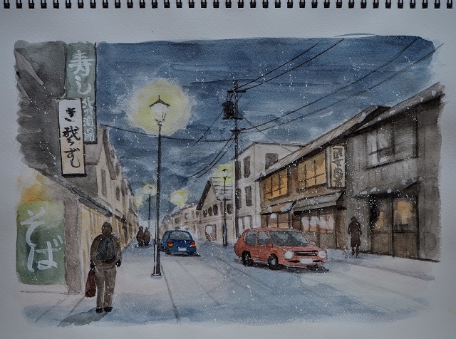 亀崎敏郎氏作品の模写（1） : オヤジの水彩画集