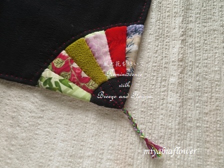 古布の白絣のパッチワークパンツ 古布リメイク 59 古布の白絣のパッチ