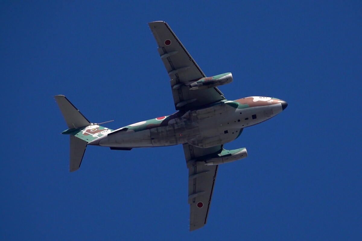 2021年の空挺降下始め本番に向けてC-130・C-1・C-2が真上を通過_d0137627_17575597.jpg