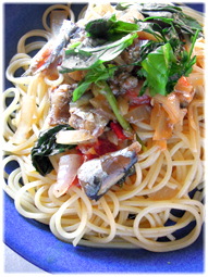 いわしの丸干しでパスタ料理_d0221430_19565871.jpg