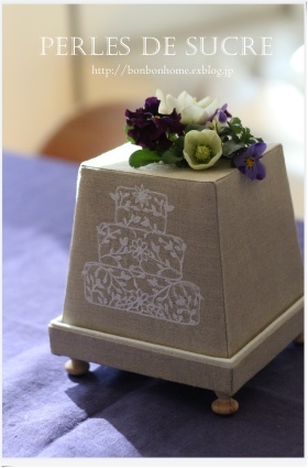 試作 ケーキ刺繍のキャンドルホルダー_f0199750_18594571.jpg