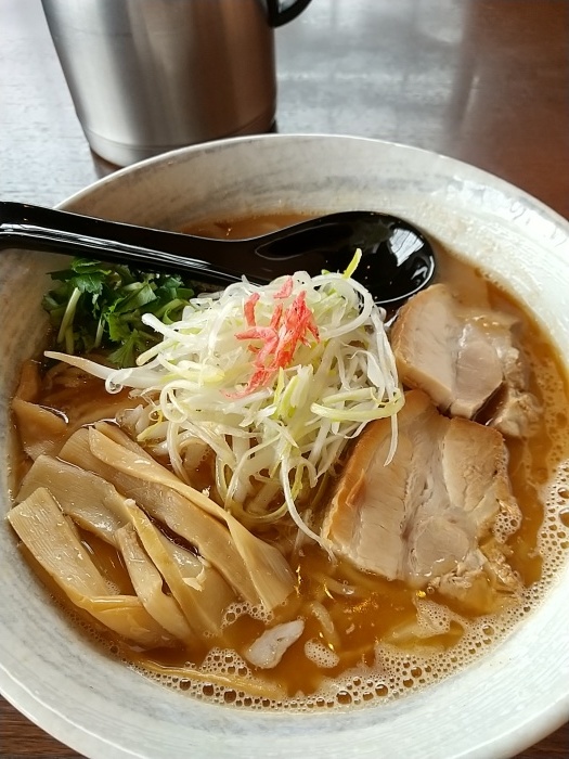 支那そば無双庵でお昼ごはん 藍 の着物であるこう