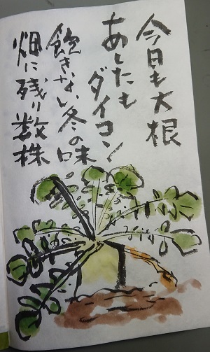 大根三昧 絵手紙の小窓 大根三昧 絵手紙の小窓
