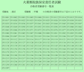 火薬類取扱保安責任者 結果発表 湧雲日記