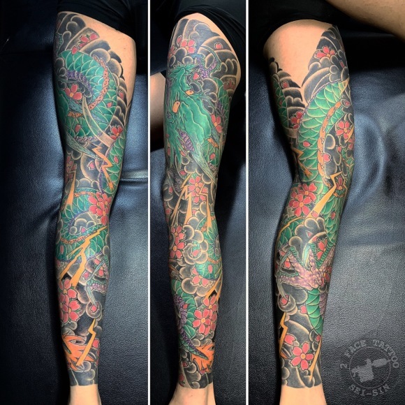 龍＊刺青＊和彫り＊full leg sleeve＊ : 2FACE TATTOO STUDIO JAPAN 千葉県木更津市 刺青処 聖針