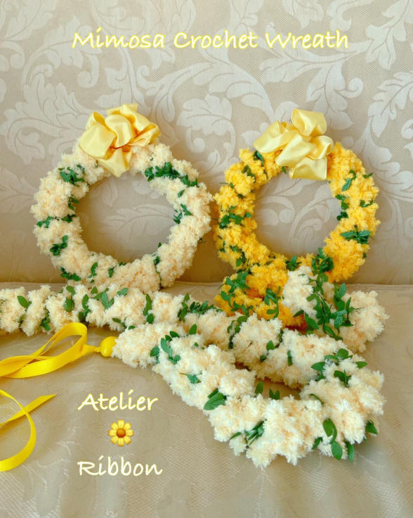 ミモザのレイ＆リース🌼 : Atelier Ribbon Style*Ribbon Lei Making*