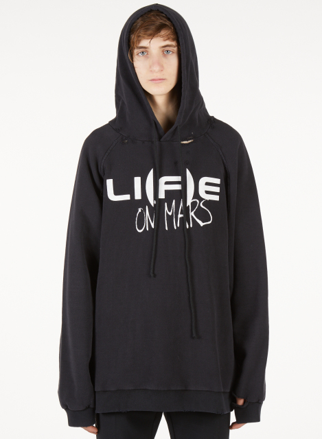 Rafsimons Life on mars オーバーサイズ ダメージ パーカー