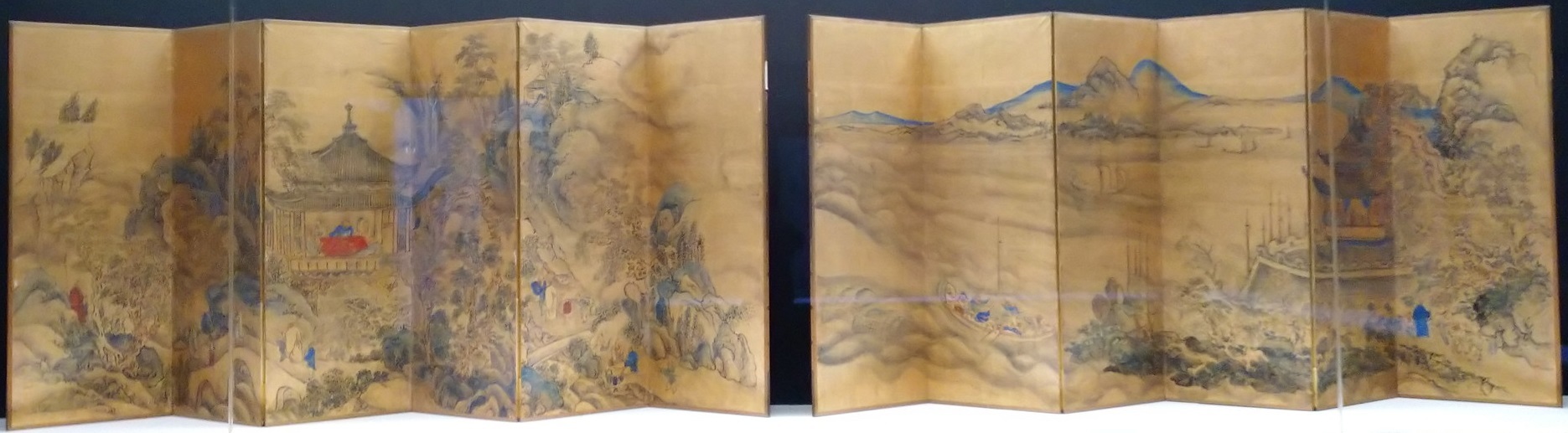 池大雅《楼閣山水図屏風》@東京国立博物館 金色の宇宙 : 鴎庵