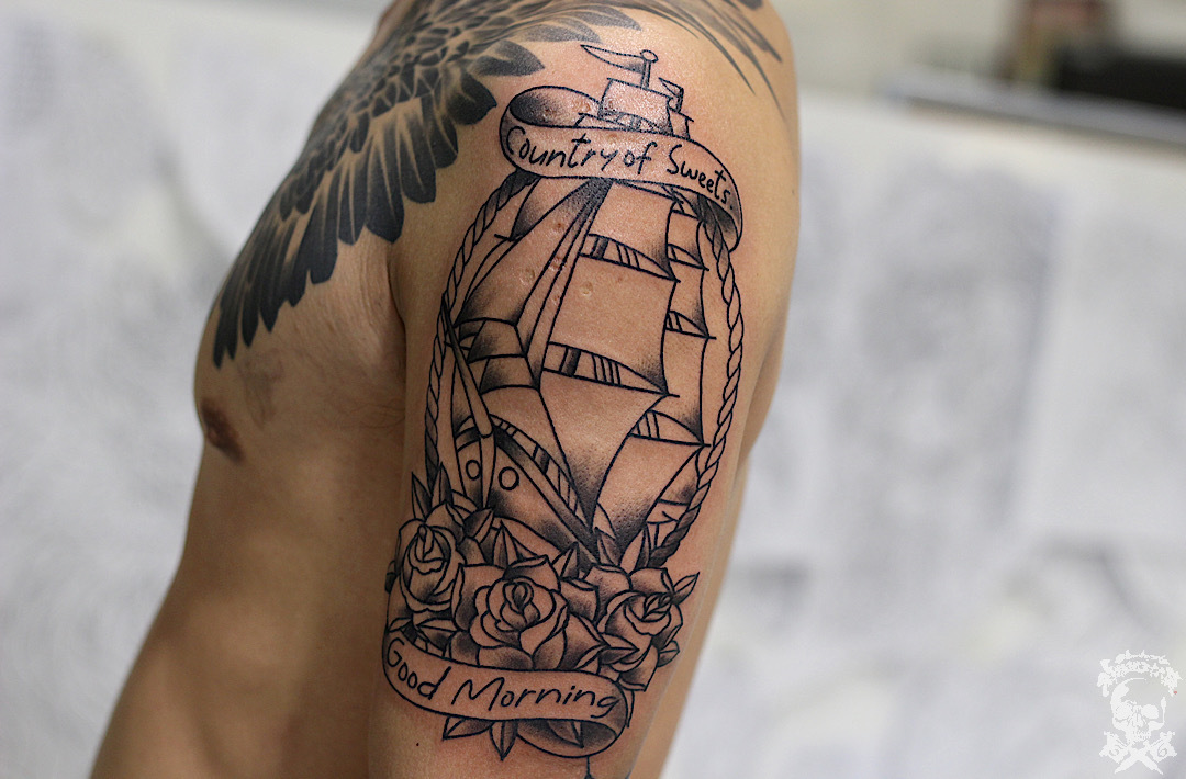 アメリカントラディショナル 船 彩躯術三十六房 Chamber36tattoostudio