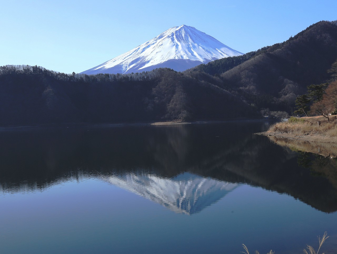 河口湖の逆さ富士 : 富士山大好き～写真は最高！