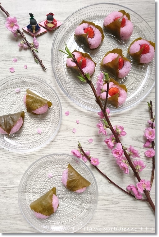 【和菓子】初挑戦のレンチンで作る道明寺粉の桜餅！と姫の謎の甘いもの分類…_a0348473_01180383.jpg