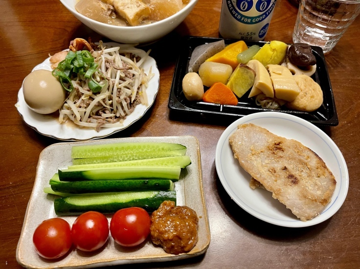 とんこつ醤油ラーメン(オットのみ)& ワタシは野菜など_c0212604_22140118.jpeg