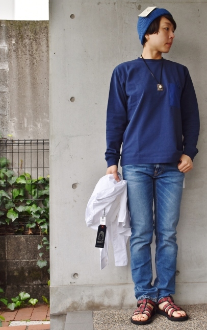 Kato 鹿の子 Indigo Pocket LONG TEE_d0152280_17155909.jpg