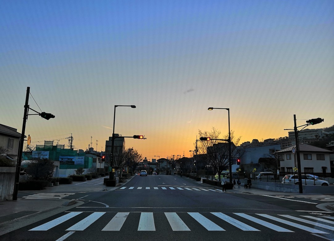 充実した一日の終わりに 綺麗な夕焼けの中に溶けていく感じ Entrepreneurshipを探る旅