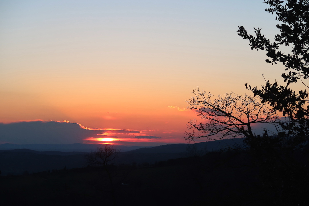 夕日きれい春の山 夫はアスパラガス狩り_f0234936_07373614.jpg