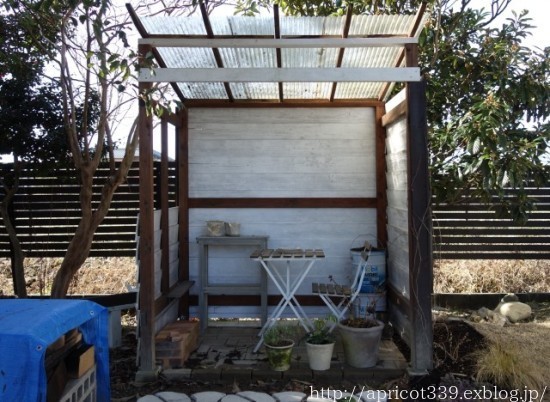 【ガーデンDIY】ウォールシェルフ作りと小屋のディスプレイ_c0293787_16000440.jpg