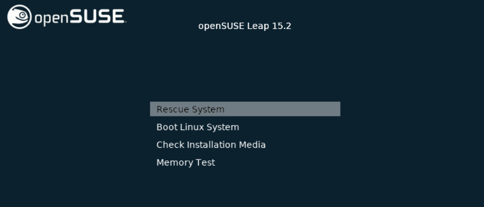 openSUSE Leap 15.2 シングルユーザーモードとレスキューモード_a0056607_19385301.png