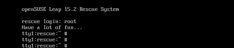 openSUSE Leap 15.2 シングルユーザーモードとレスキューモード_a0056607_19390683.png