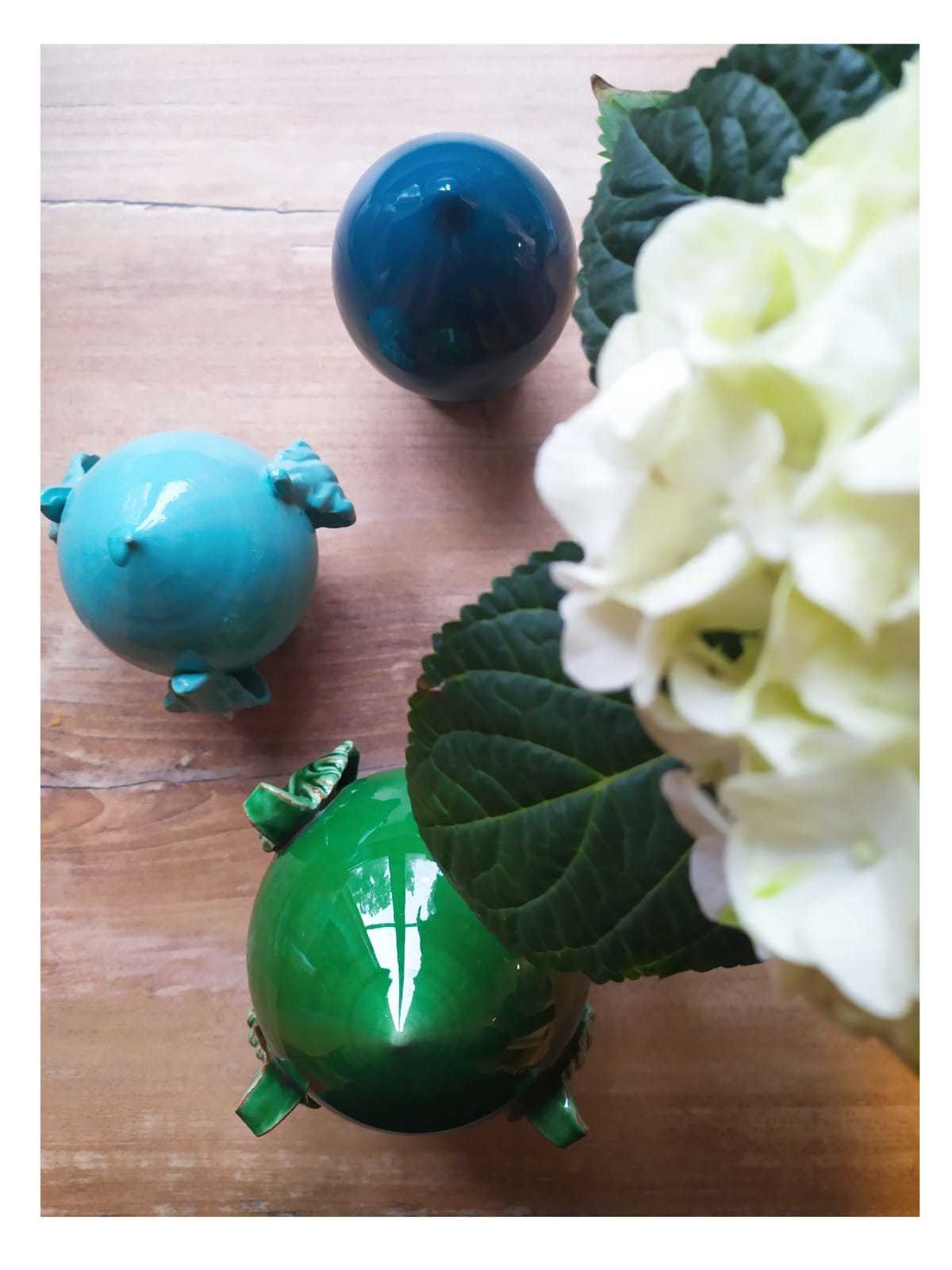 【未使用】HENRIETTE プーモ 陶器オブジェ　幸運 繁栄 イタリア製 置物 未使用】HENRIETTE プーモ 陶器オブジェ 幸運 繁栄 イタリア製