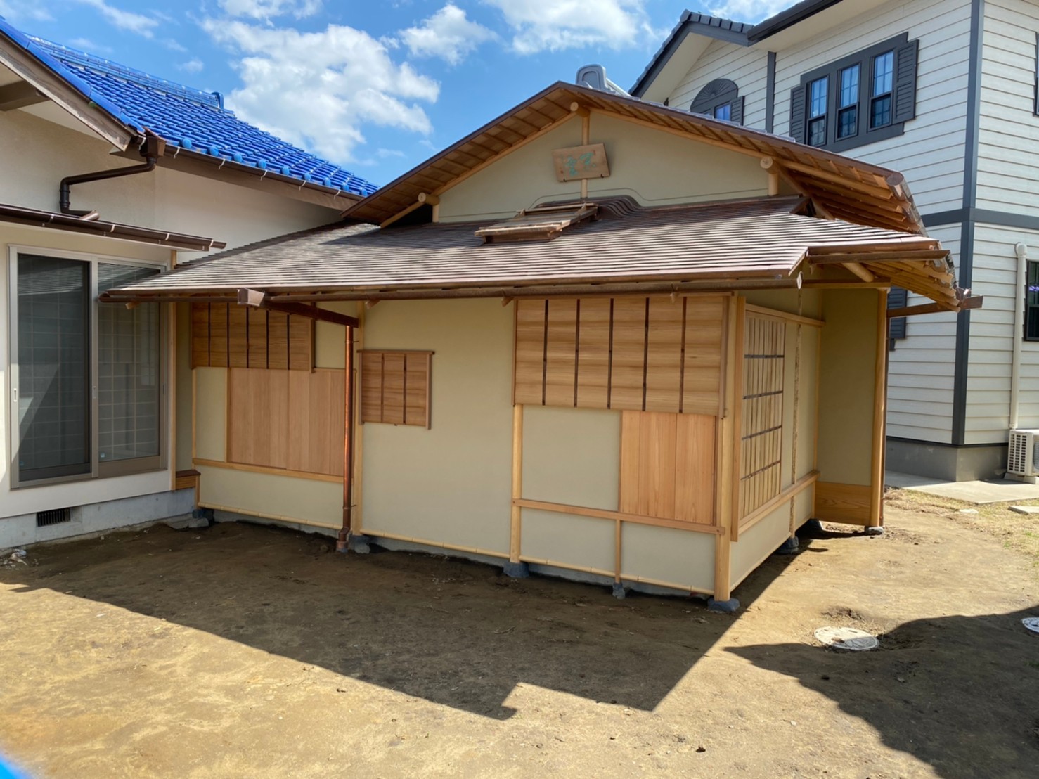 東金市茶室新築工事 茶室完成 神奈川 伊勢原 宮大工 数寄屋 表千家 土壁工房 宮大工 内田工務店 棟梁のブログ