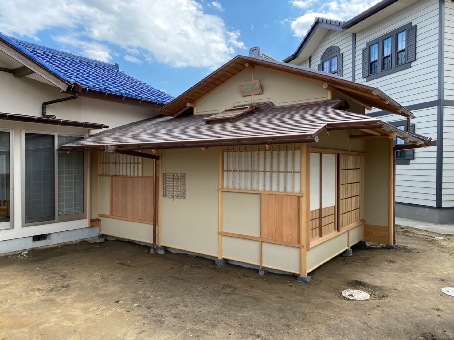 東金市茶室新築工事 茶室完成 神奈川 伊勢原 宮大工 数寄屋 表千家 土壁工房 宮大工 内田工務店 棟梁のブログ