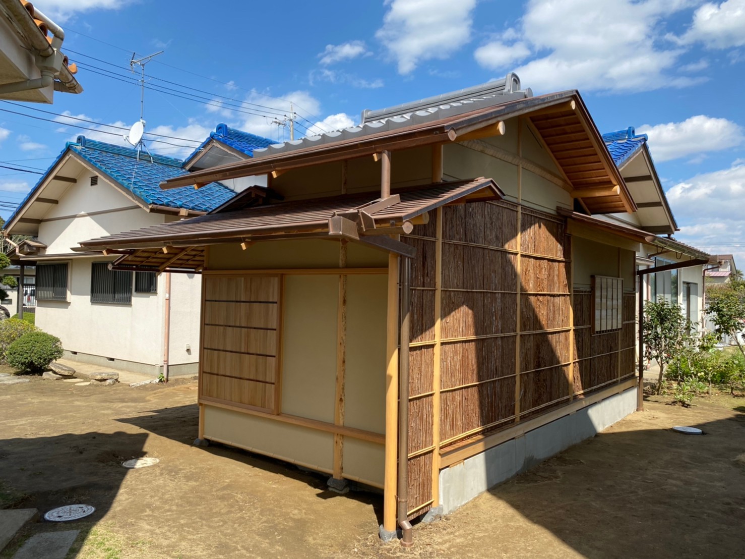 東金市茶室新築工事 茶室完成 神奈川 伊勢原 宮大工 数寄屋 表千家 土壁工房 宮大工 内田工務店 棟梁のブログ